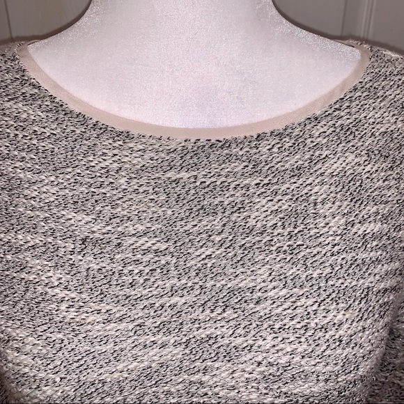 WH|BM Cream and Black Sweater With Peplum Bottom - Picture 2 of 7